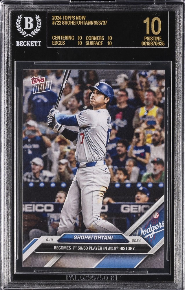 2024 TOPPS NOW #722 SHOHEI ONTANI BGS 10 BLACK LABEL
