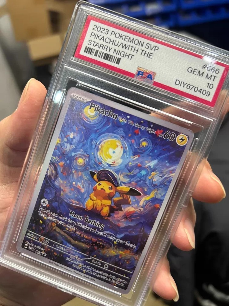 Custom PSA 10 Pikachu Starry Night Van Gogh 2023 SVP Pokemon DIY Card