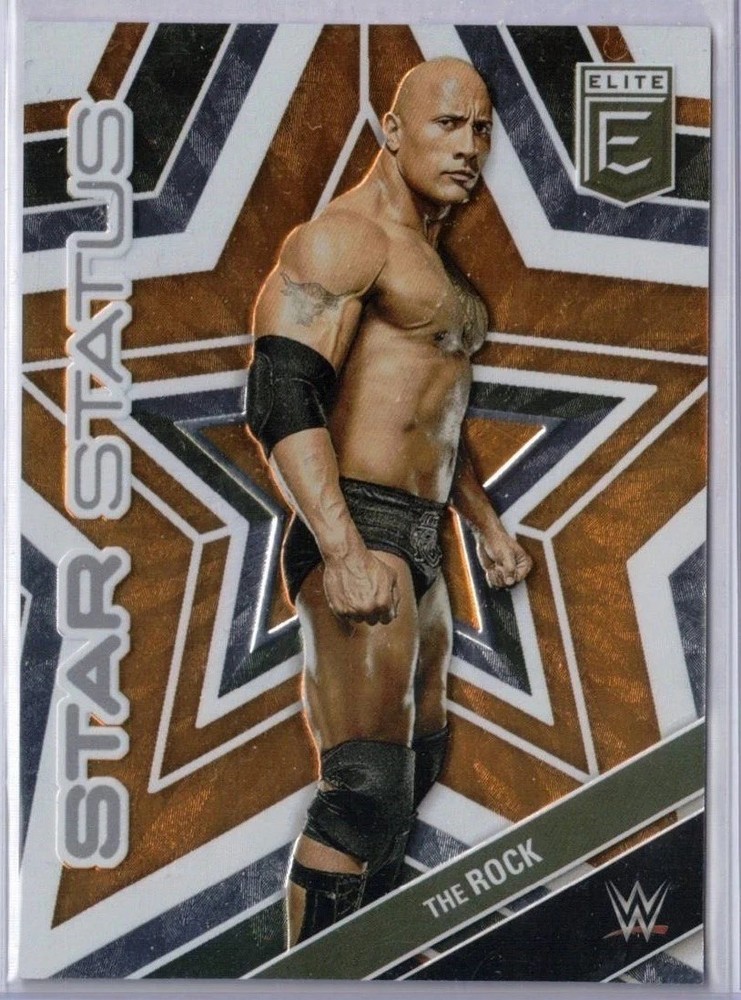 2023 Donruss Elite WWE The Rock Orange /49 Star Status SP #9 Dwayne Johnson
