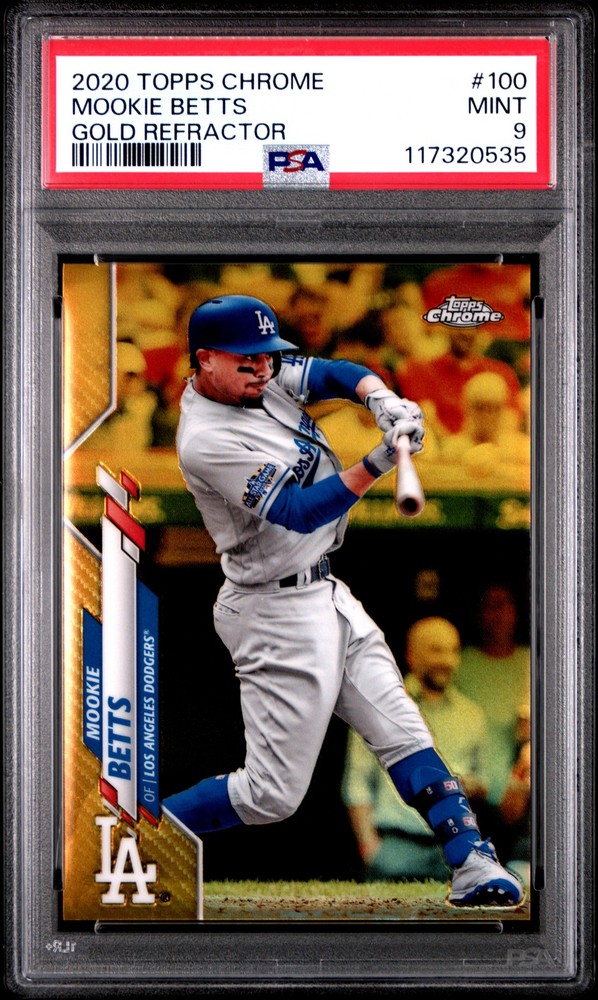 2020 TOPPS CHROME GOLD REFRACTOR #100 MOOKIE BETTS 4/50 PSA 9