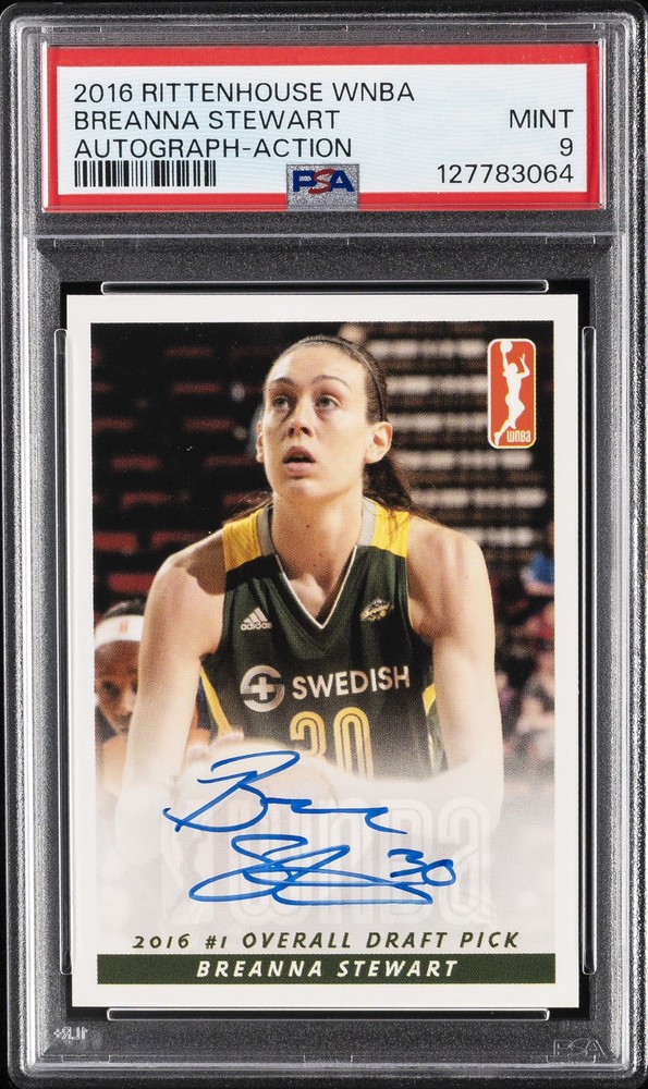 2016 RITTENHOUSE WNBA AUTO ACTION BREANNA STEWART ROOKIE RC PSA 9 AUTO