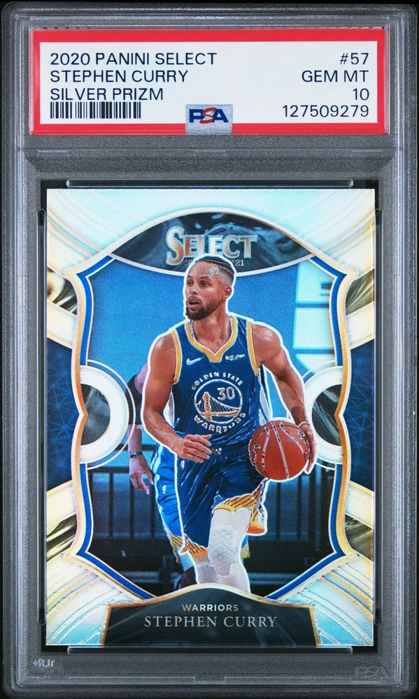 2020 PANINI SELECT STEPHEN CURRY SILVER PRIZM CARD 57 PSA 10 GEM MINT