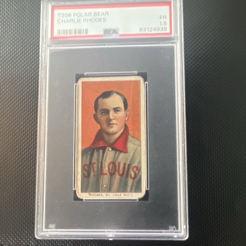 T206 Polar Bear - Charlie Rhodes St. Louis Tobacco Card PSA 1.5 Graded