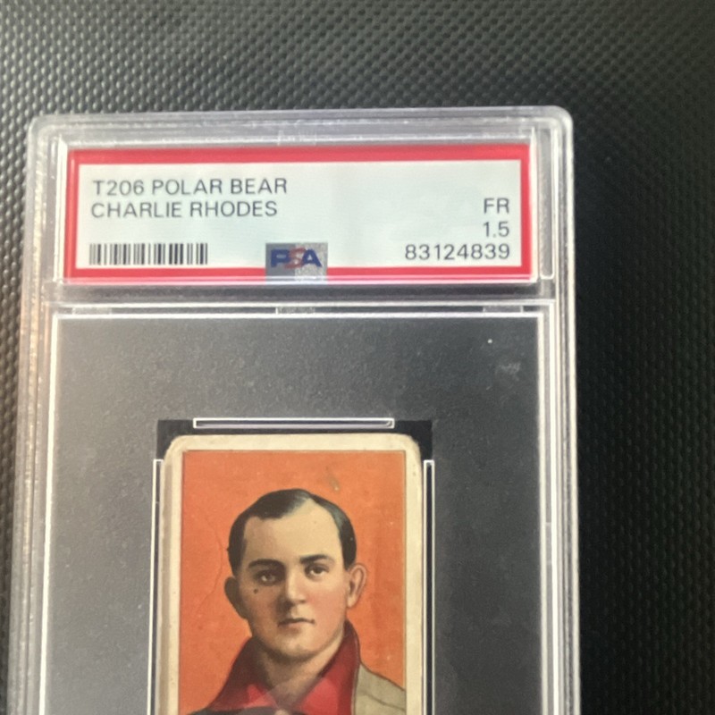 T206 Polar Bear - Charlie Rhodes St. Louis Tobacco Card PSA 1.5 Graded view 2