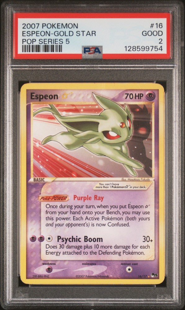 2007 POKEMON POP SERIES 5 #16 ESPEON-GOLD STAR PSA 2
