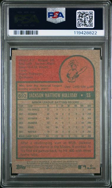 2024 TOPPS HERITAGE 692 JACKSON HOLLIDAY RC (Rookie) IMAGE VARIATION **PSA 10** view 2