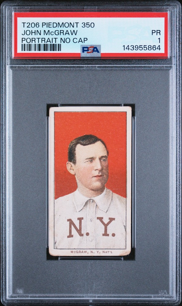 1909-11 T206 PIEDMONT 350 PORTRAIT NO CAP JOHN MCGRAW PSA 1