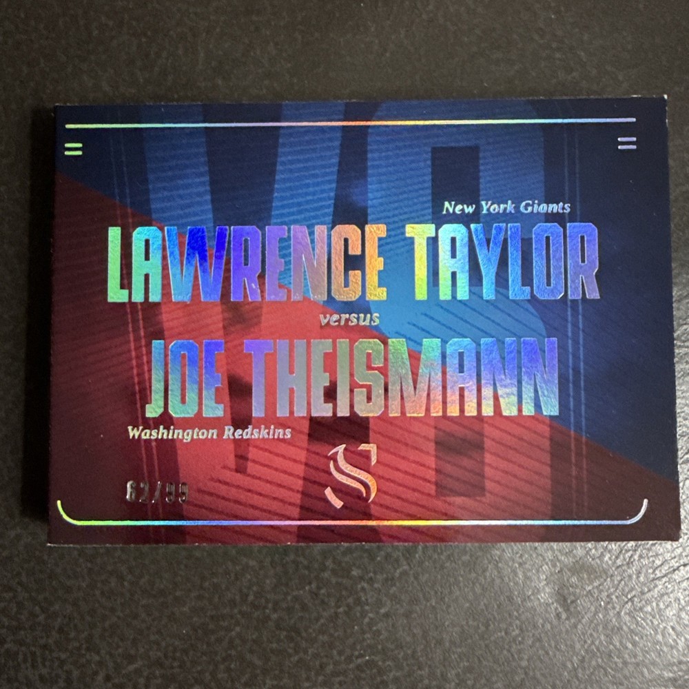 2025 Panini Silhouette Patch Auto /99 Booklet Joe Theismann Lawrence Taylor Dual