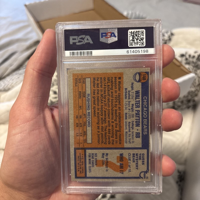 1976 Topps WALTER PAYTON #148 Rookie RC PSA 7 NM Near Mint! Vintage Card HOF view 2