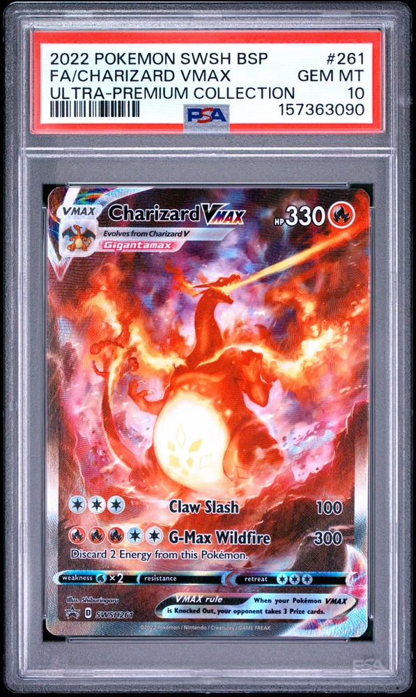 2022 POKEMON SWSH ULTRA-PREMIUM COLLECTION #261 FULL ART/CHARIZARD VMAX PSA 10