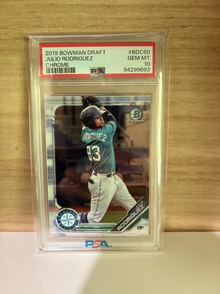 💎JULIO RODRIGUEZ 2019 BOWMAN CHROME #60 PSA 10 GEM MINT RC Rookie💎