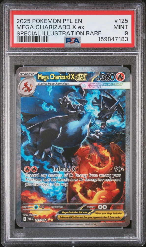 2025 POKEMON PHANTASMAL FLAMES SPECIAL ILLUSTRATION MEGA CHARIZARD X EX PSA 9