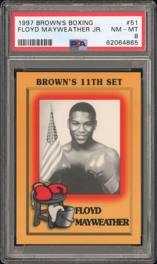 Floyd Mayweather Jr. 1997 Brown’s Boxing Rookie RC #51 PSA 8 NM-MT GOAT 🐐🔥💎👀