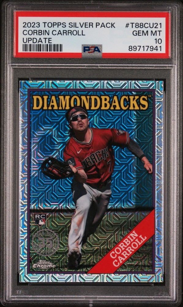 2023 Topps Chrome Silver Update 🔥CORBIN CARROLL🔥 Rookie PSA 10 💎 Gem Mint view 1