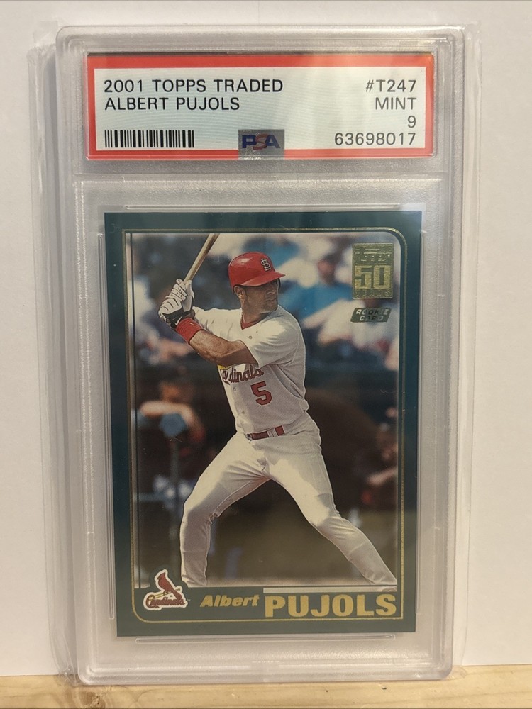 2001 TOPPS TRADED- ALBERT PUJOLS #T247 (RC) PSA 9 MINT