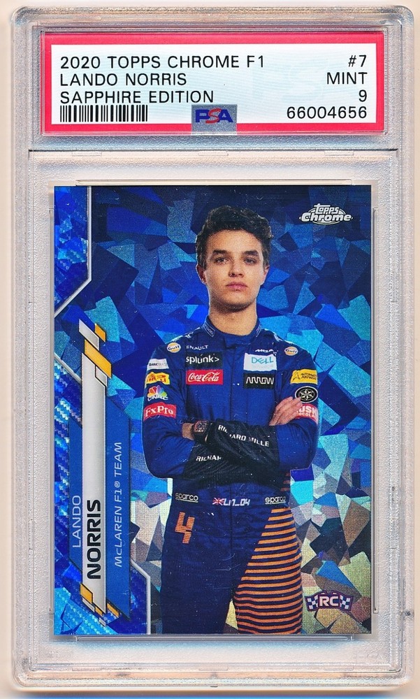 2020 Topps Chrome Sapphire F1 Lando Norris Rc #7 PSA 9 - POP 205