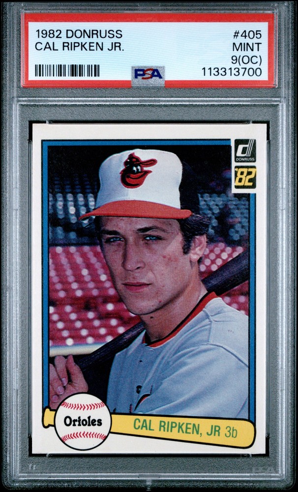 1982 DONRUSS #405 CAL RIPKEN JR. ROOKIE RC PSA 9 OC view 1