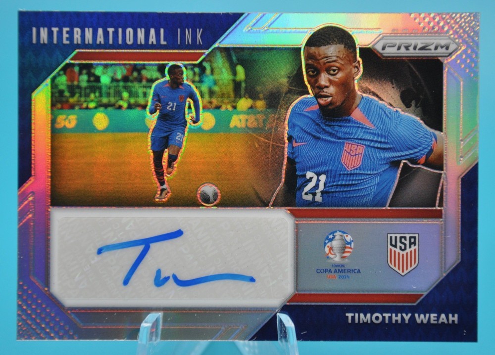 2024 Prizm Copa America Timothy Weah International Ink Silver Auto /25