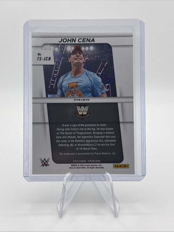 2022 Panini Prizm WWE John Cena Throwback Signatures Autograph #TS-JCN Disco  view 2