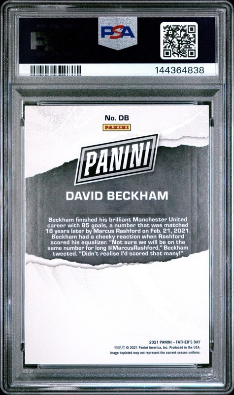 David Beckham Manchester United Panini Father’s Day Card 2021 #DB PSA 10 POP 3 view 2
