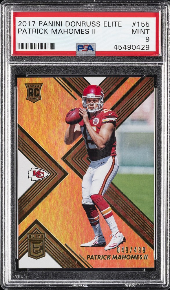 2017 PANINI DONRUSS ELITE #155 PATRICK MAHOMES II ROOKIE RC /499 PSA 9