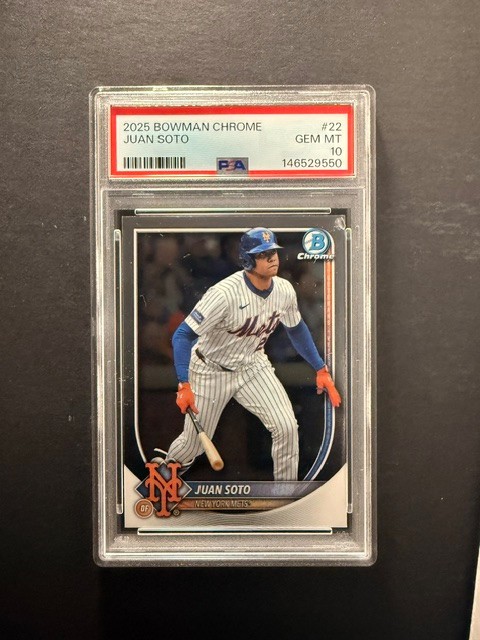 2025 Bowman Chrome #22 Juan Soto PSA 10 view 1