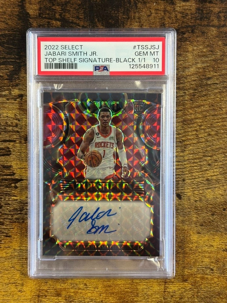 Jabari Smith Jr. 2022 Select Top Shelf Signature-Black 1/1 Rookie Auto PSA 10