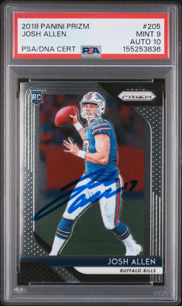 2018 Prizm Josh Allen Autographed Rookie Card PSA 9 DNA AUTO 10 #155253836