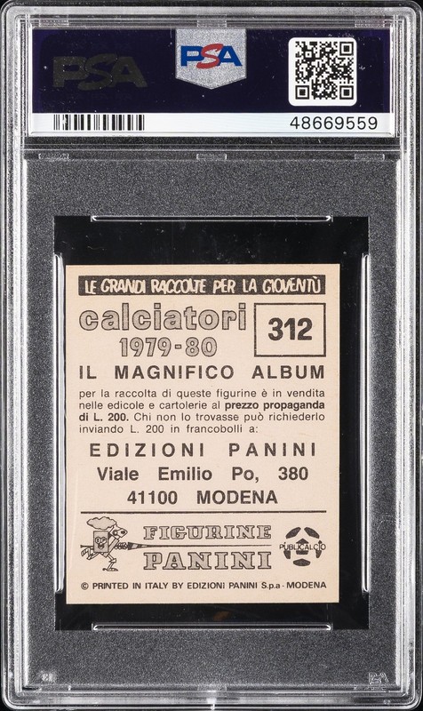 1979 PANINI CALCIATORI #312 DIEGO MARADONA PSA 6 view 2