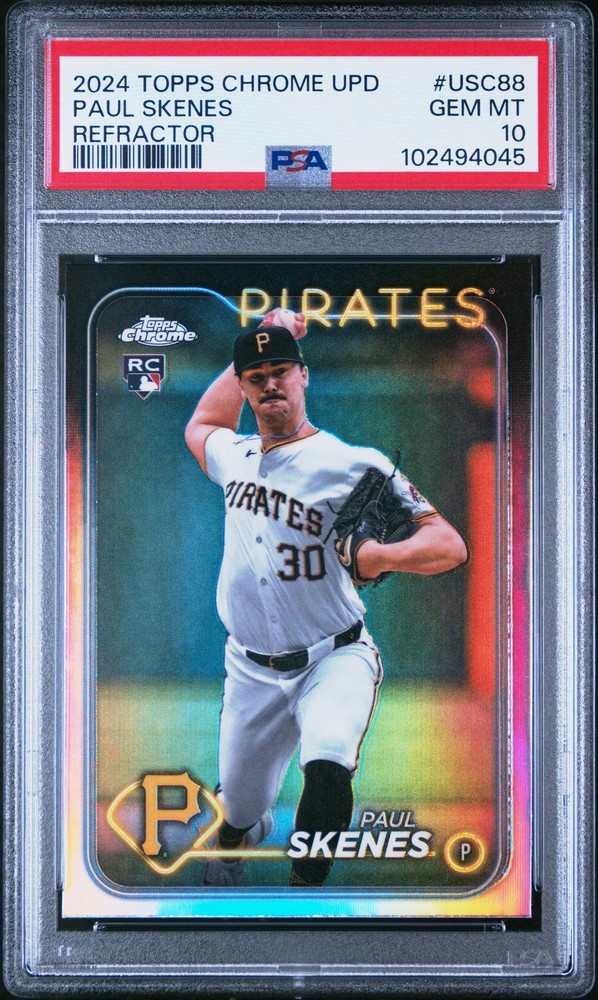 2024 TOPPS CHROME UPDATE REFRACTOR #USC88 PAUL SKENES PSA 10