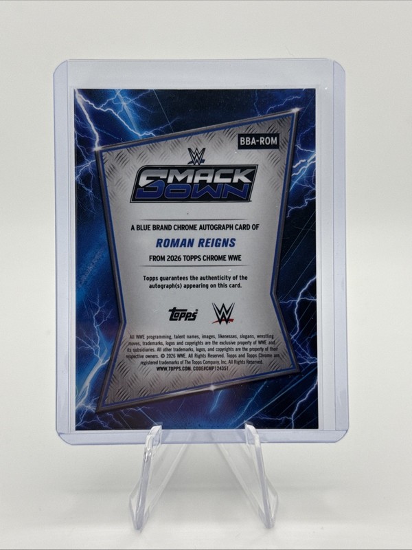Roman Reigns 2026 Topps Chrome WWE Geometric Refractor AUTO Smack Down #BBA-ROM view 2