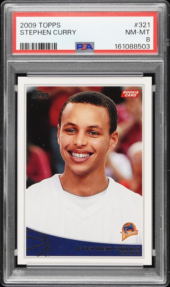 2009 TOPPS #321 STEPHEN CURRY ROOKIE RC PSA 8