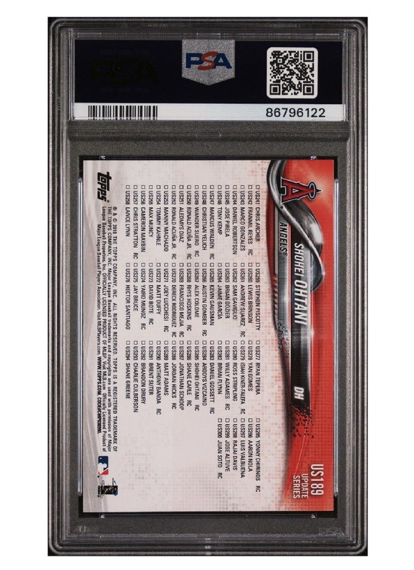 Shohei Ohtani 2018 Topps Update #US189 Rookie PSA 9 view 2