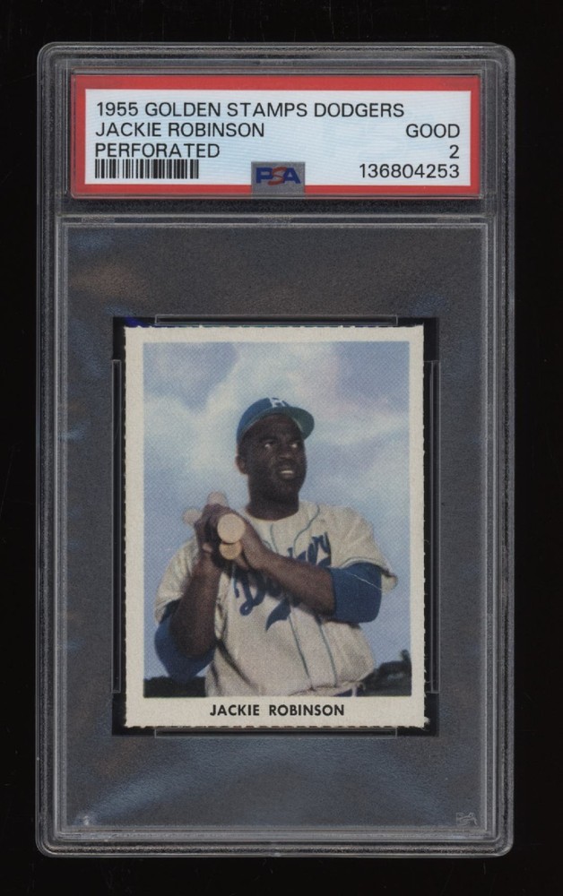 1955 Jackie Robinson PSA 2 Golden Stamps Dodgers Perforated *NICE* Invest NOW