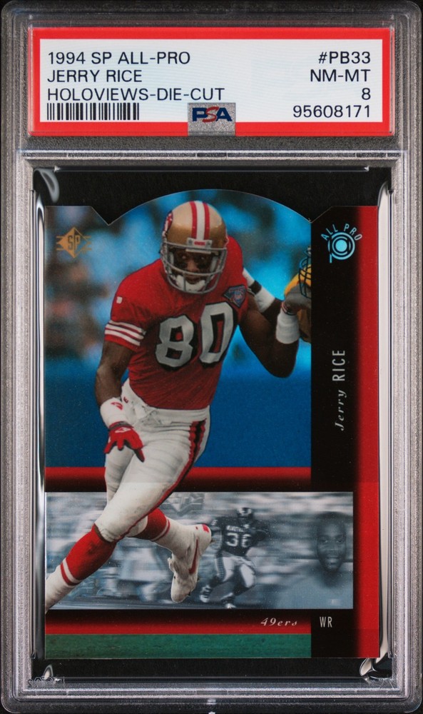 1994 SP ALL-PRO HOLOVIEWS DIE-CUT #PB33 JERRY RICE PSA 8