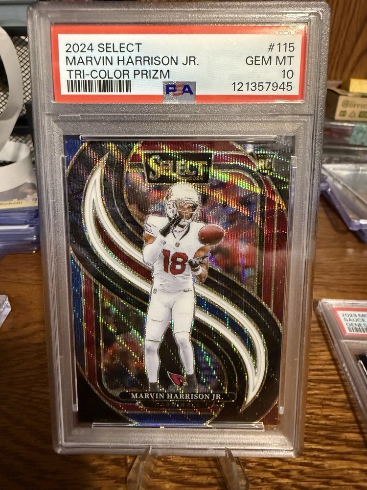 2024 Select Premier Level Marvin Harrison Jr. #115 Tri-Color Prizm /249 PSA 10