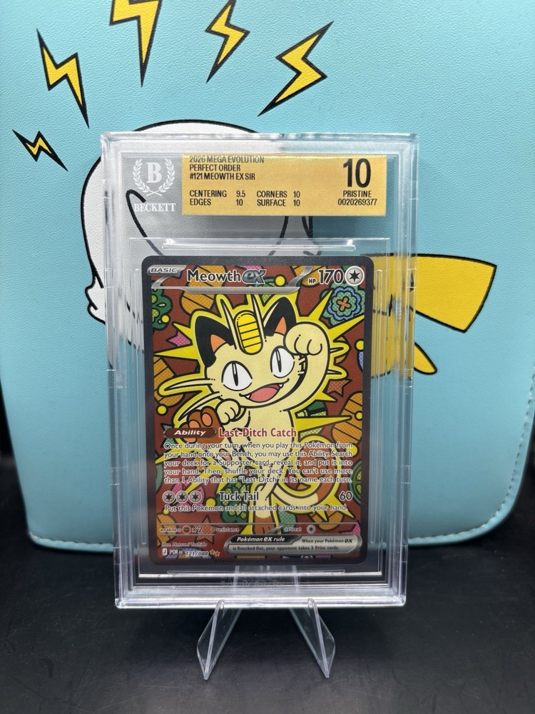 2026 Pokemon Perfect Order MEOWTH SIR 121 BGS PRISTINE 10 W/NEW UPDATED SLAB 💎