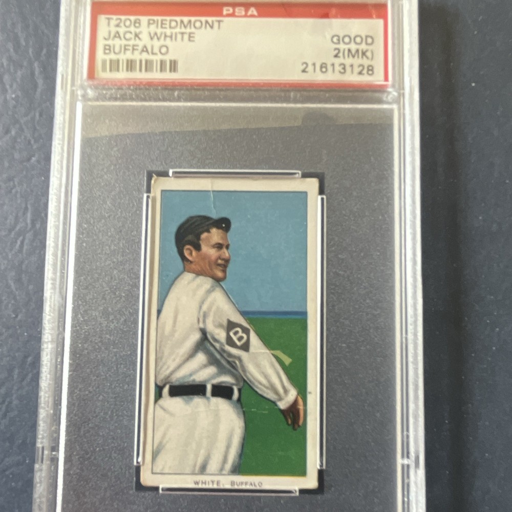 1909-11 T206 Piedmont Jack White Buffalo Tobacco Baseball Card PSA 2 (MK)