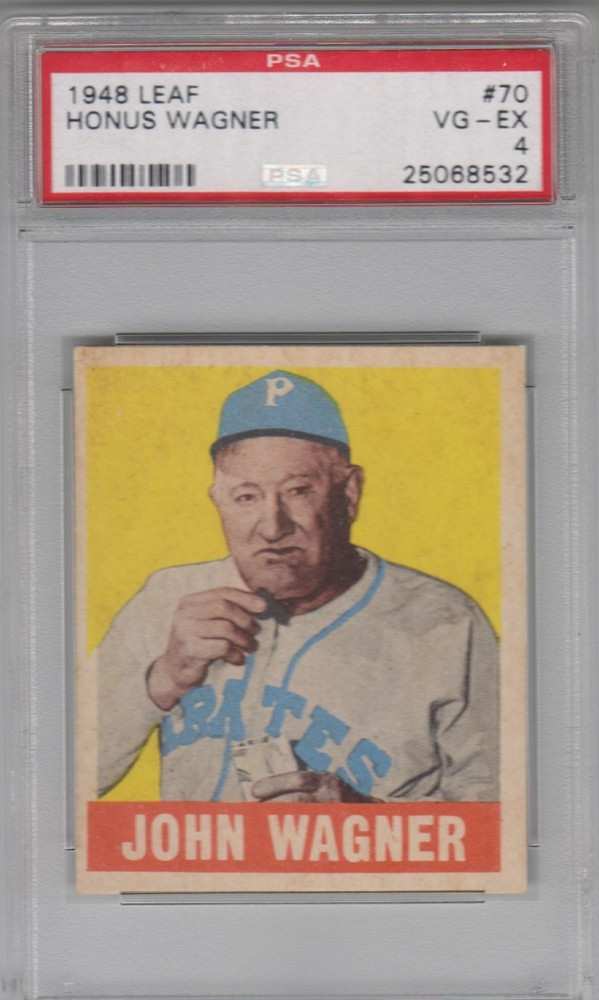 1948 Leaf HONUS WAGNER Pittsburgh Pirates #70 HOF Crease Free Beauty PSA 4