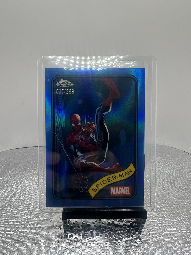 2025 Topps Chrome Marvel Spider-Man #101 Color Match Blue Refractor /299