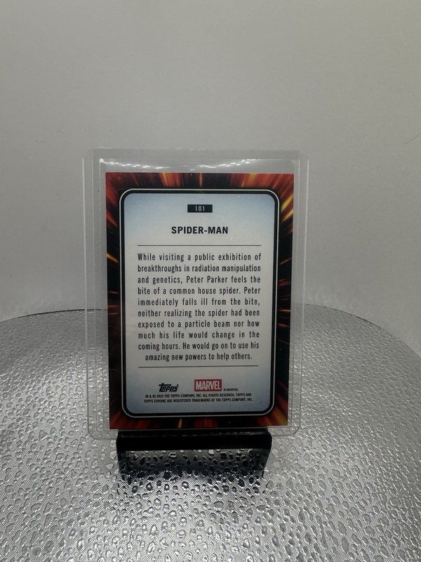 2025 Topps Chrome Marvel Spider-Man #101 Color Match Blue Refractor /299 view 2