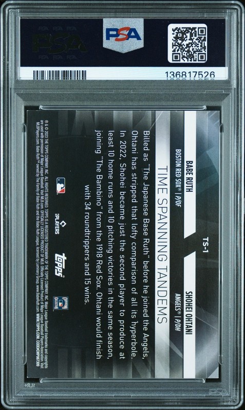 2023 TOPPS UPDATE LINDA RUTH TOSETTI BABE RUTH/SHOHEI OHTANI PSA AUTH AUTO 9 view 2