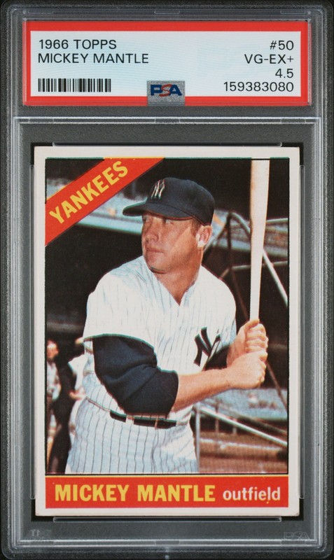1966 TOPPS #50 MICKEY MANTLE PSA 4.5