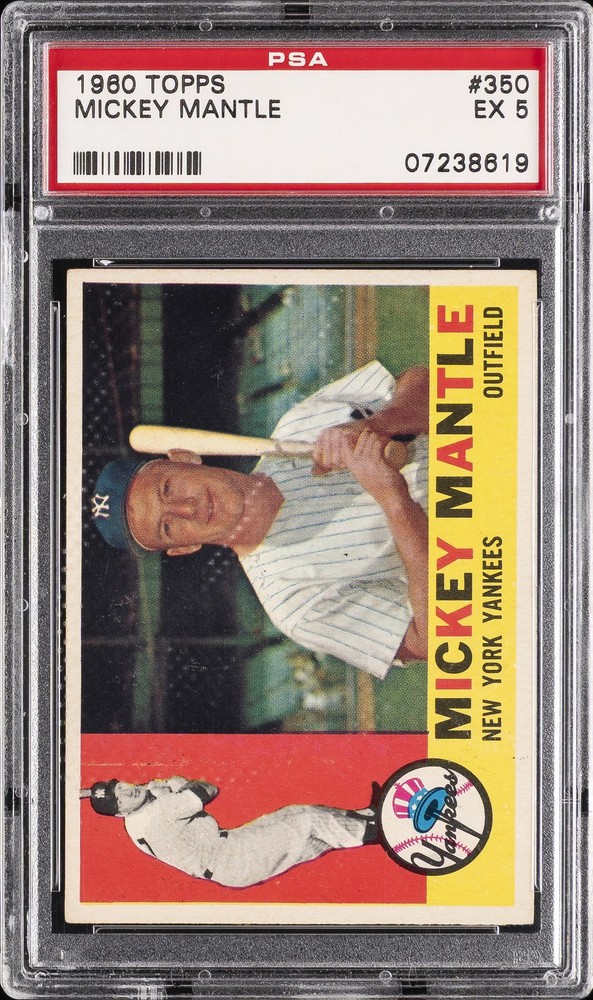 1960 TOPPS #350 MICKEY MANTLE PSA 5