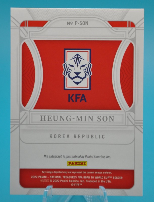 2022 National Treasures Heung Min Son Penmanship Ruby On Card Auto /15 Korea view 2