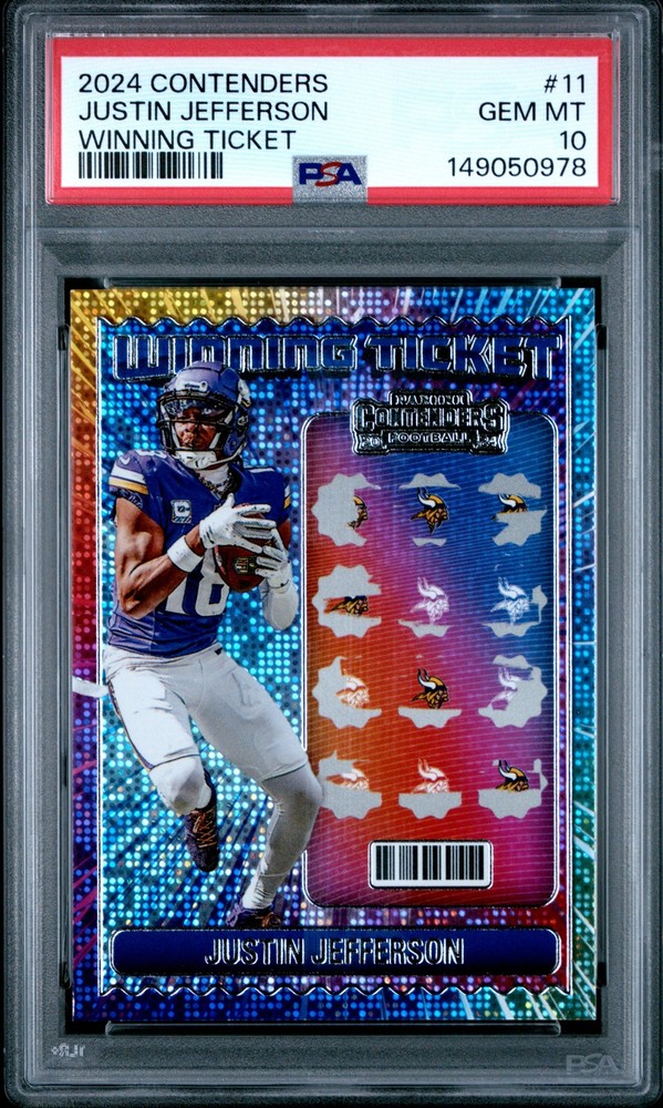 2024 CONTENDERS WINNING TICKET #11 JUSTIN JEFFERSON PSA 10