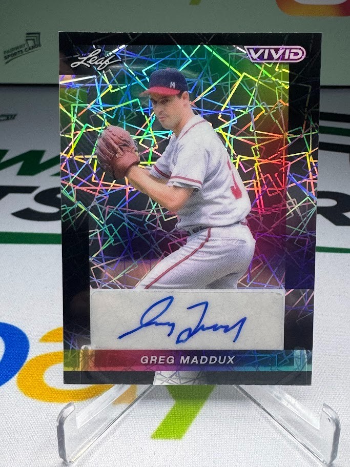 2023 Leaf Vivid Greg Maddux Black Lazer AUTO 1/1 - Atlanta Braves