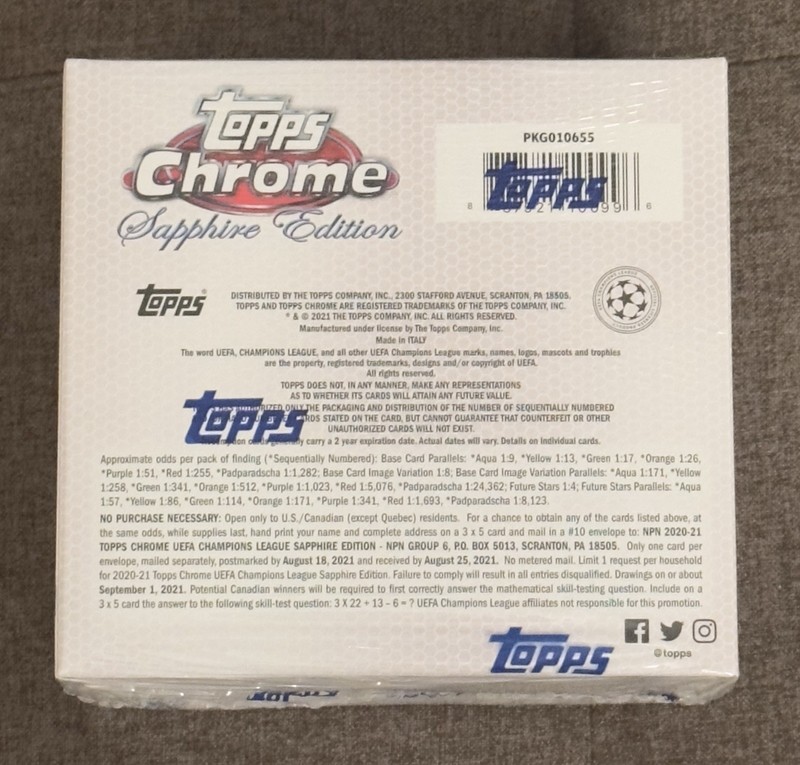 New Factory Sealed Topps Chrome Sapphire Edition UEFA Hobby Box  2020-21 view 2