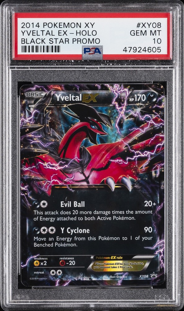 2014 POKEMON XY BLACK STAR PROMO #XY08 YVELTAL EX PSA 10