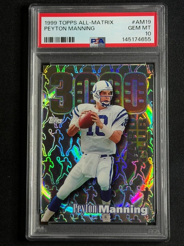 1999 Topps All-Matrix Peyton Manning #AM19 PSA 10 GEM MINT INSERT NEW LABEL RARE view 2